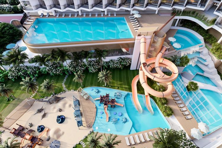 o145-356706 Hồ bơi với thiết kế độc đáo tại dự án